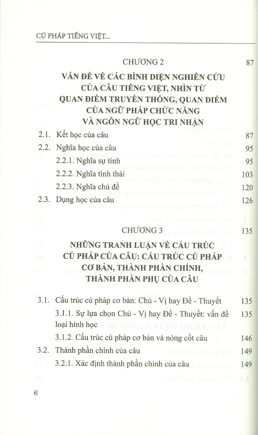 Cú Pháp Tiếng Việt - Các Thành Phần Chính Của Câu (Sách chuyên khảo)