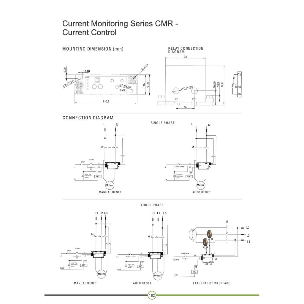 Rơ le bảo vệ quá tải , non tải cho động cơ 1 pha, dòng 3-9A hoặc 8A-24A