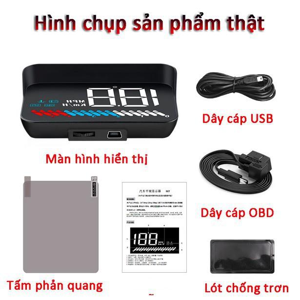 Thiết bị hiển thị tốc độ trên kính lái ô tô HUD FULL OPTION OBD2