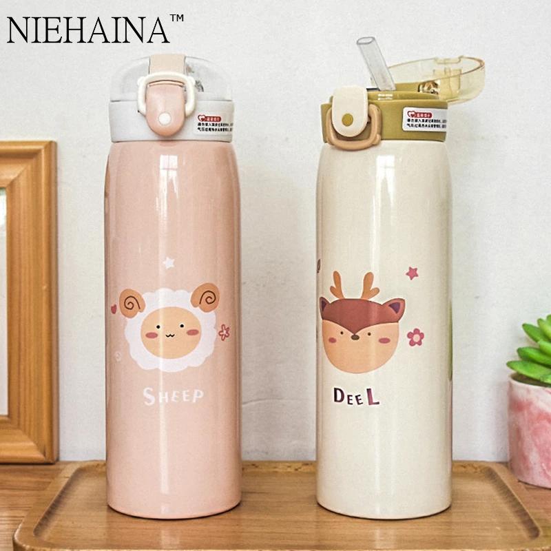 500Ml Giữ Nhiệt Cốc Tập Uống 304 Thép Không Gỉ Tumbler Trẻ Em Ống Hút Giữ Nhiệt Màu Nước Cốc Du Lịch Nhiệt Cup