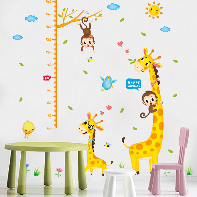 Miếng dán sticker Cleverbees đo chiều cho bé cao từ 60 cm tới 180 cm dán tường trang trí hình hoạt hình ngộ nghĩnh dễ dán Mẫu Clickmua23- Nhiều mẫu lựa chọn