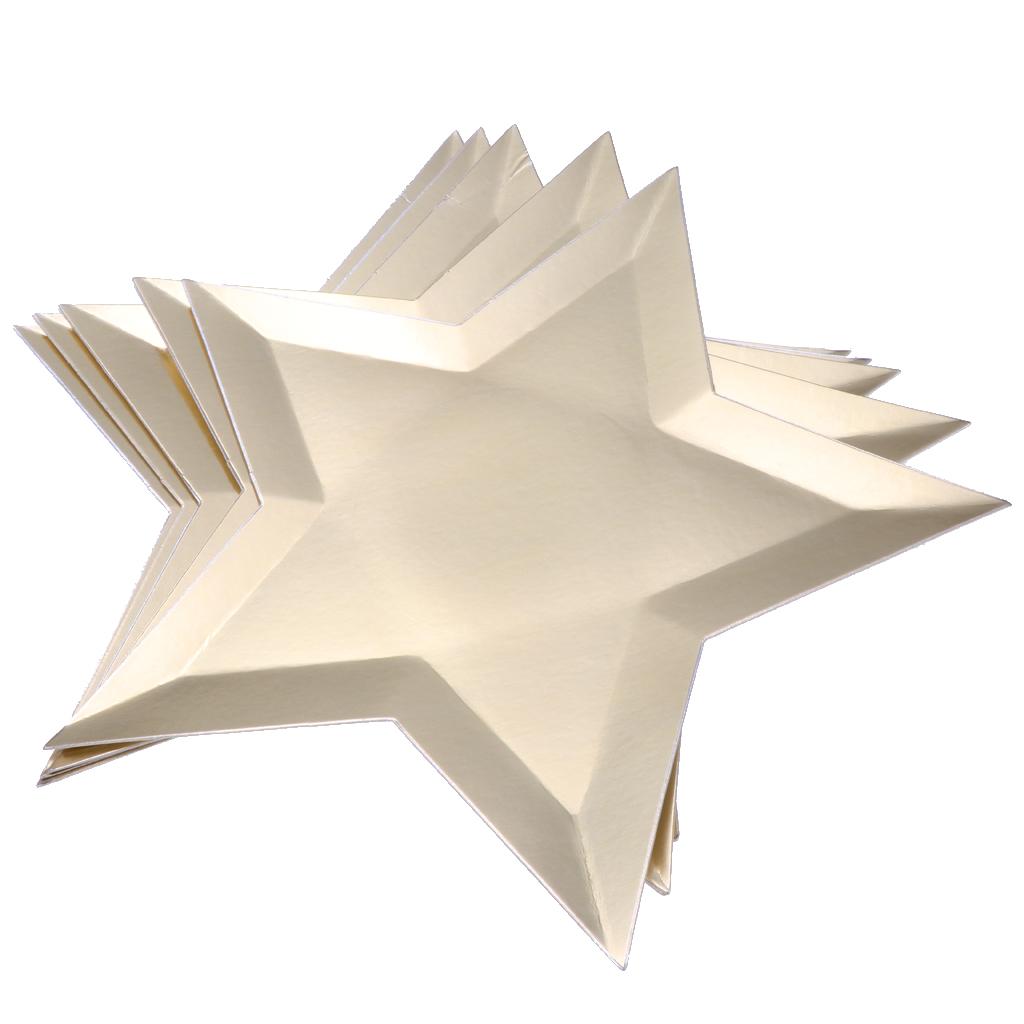 8 Pieces Disposable Paper Plates Food Tableware Party Events Supplies Gold
