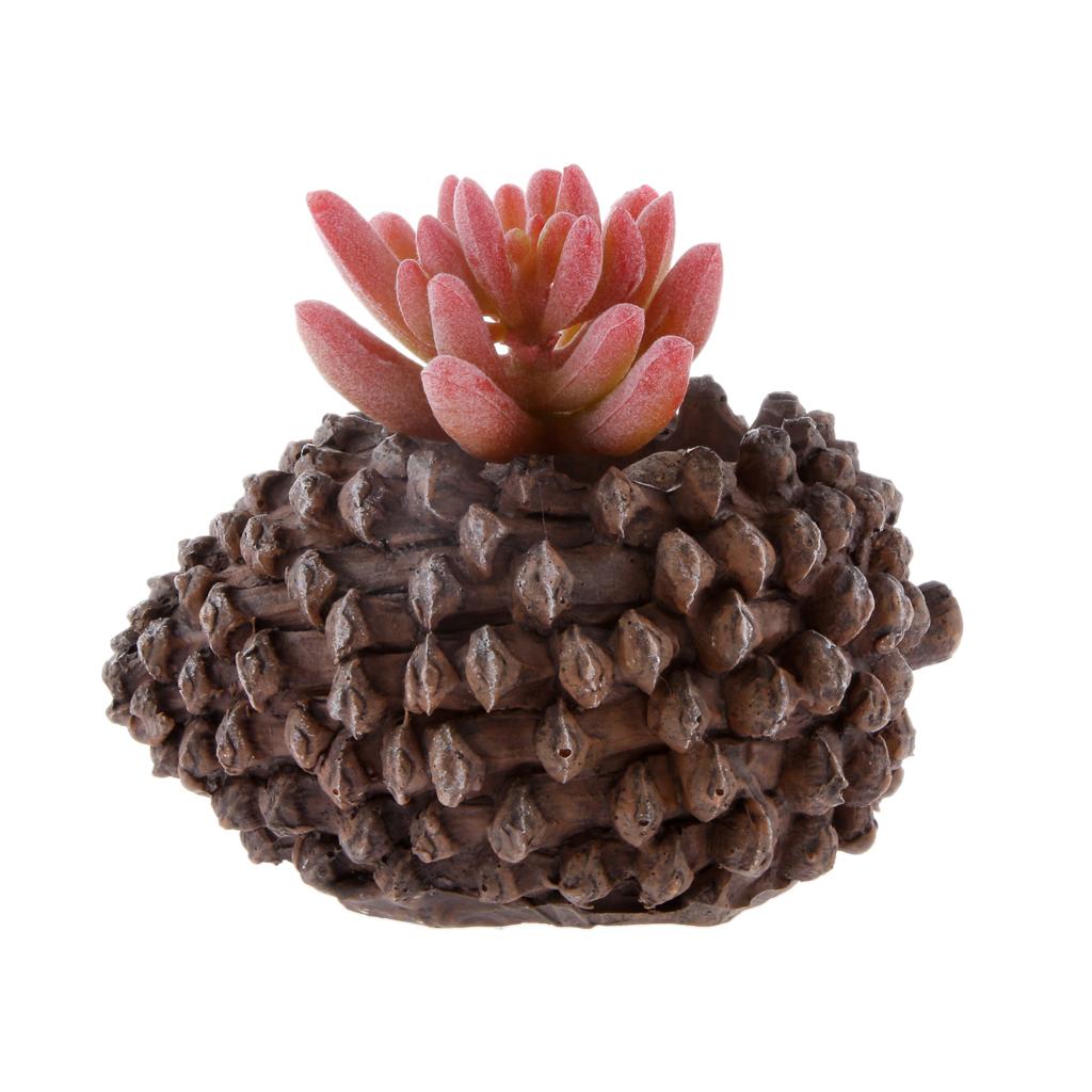 Artificial Mini Plant Flower Succulent Lotus Grass Garden Landscape #1 Red