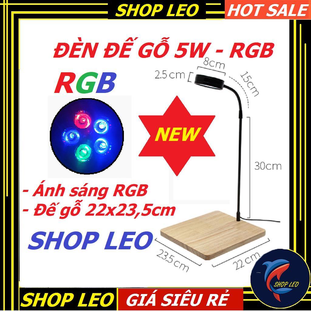 Đèn đế gỗ 5W (RGB) - led kệ gỗ BamBoo 5W (RGB) - đèn thủy sinh-tiểu cảnh - phụ kiện thủy sinh- shopleo