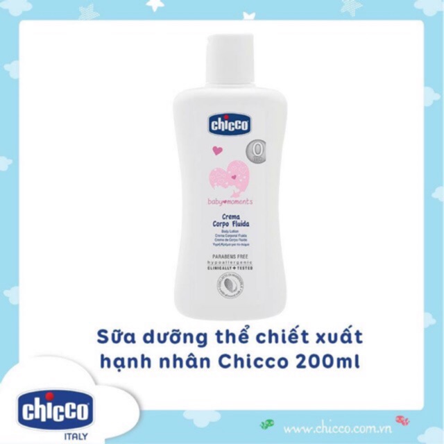 Sữa Dưỡng Thể Chiết Xuất Hạnh Nhân Chicco