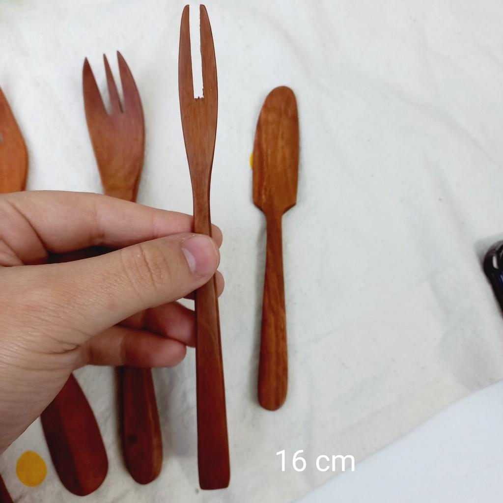 Bộ Dao Dĩa Gỗ Nhãn Tự Nhiên, Ăn Bánh, Uống Trà, Phết Bơ Bánh Mỳ, Dĩa Cắm Hoa Quả An Toàn, Chụp Ảnh Trang Trí