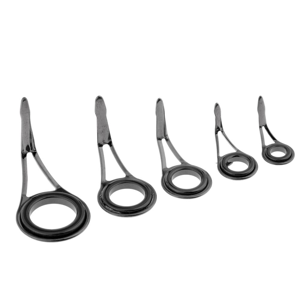 5pcs Fishing Rod Guides Tip Set Lure Rod Guides Fishing Rod Repair Eye Rings