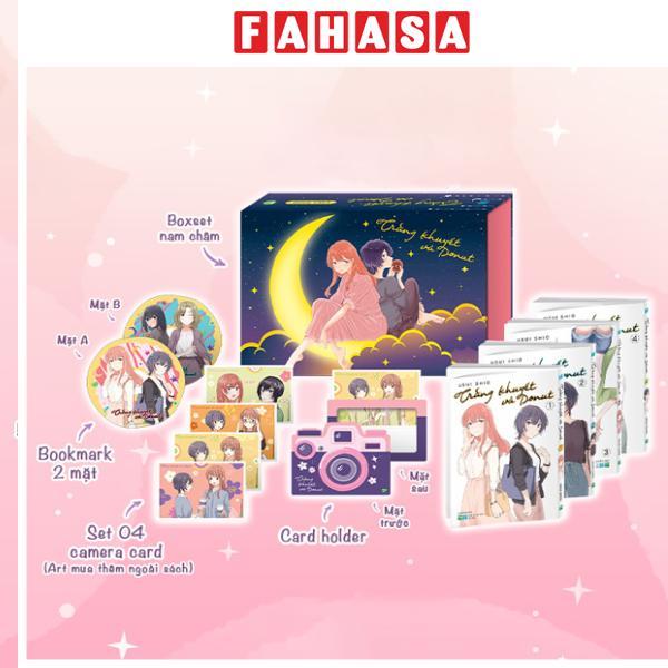 Sách - Boxset Manga - Trăng Khuyết Và Donut: Hộp 4 Tập - Bản Đặc Biệt - Tặng Kèm Bookmark 2 Mặt + Set 4 Camera Card + Card Holder