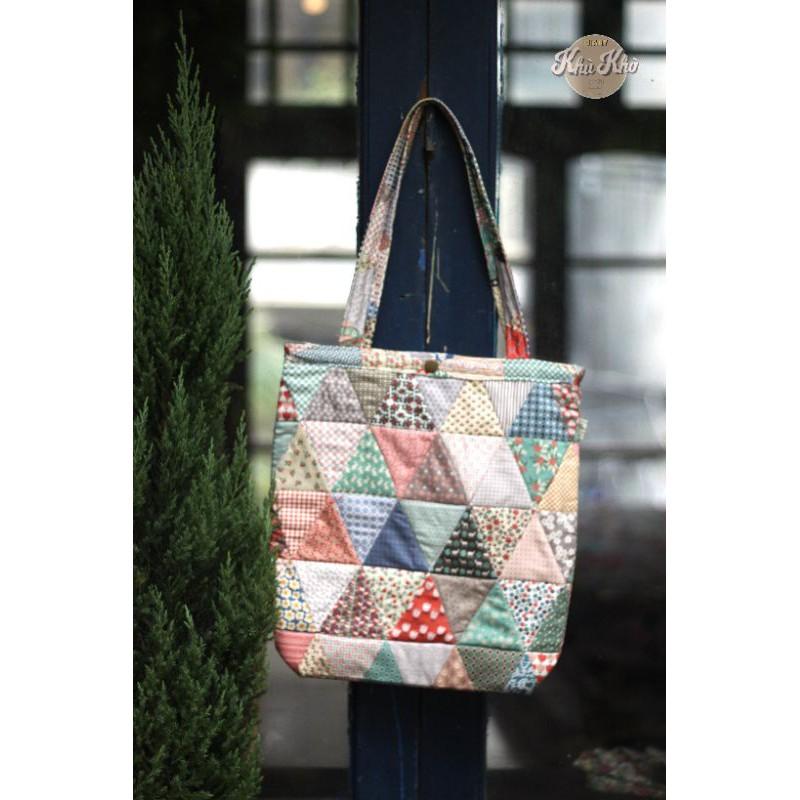 TÚI TOTE CHẦN BÔNG VẢI GHÉP QUILT