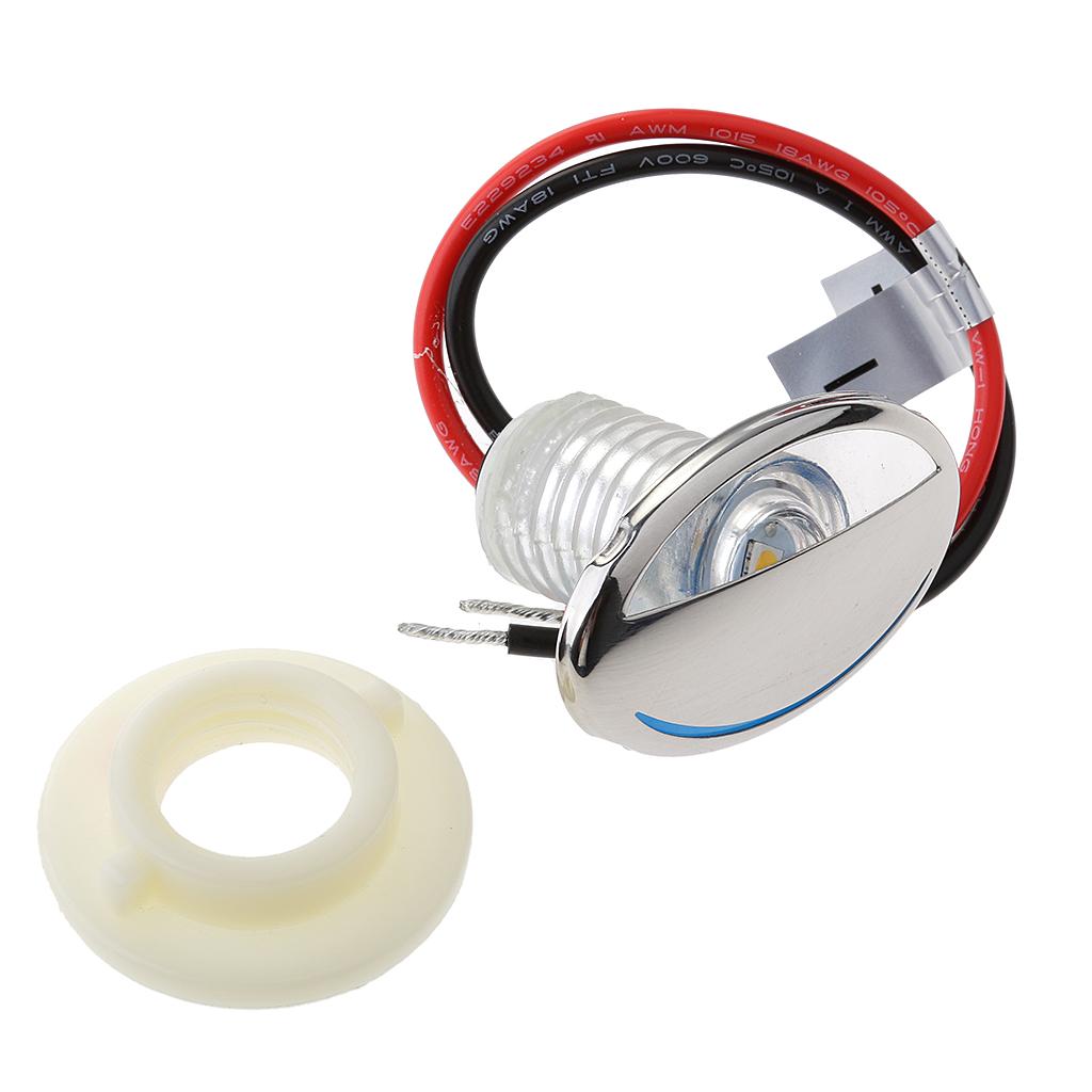 2Pcs 12V Boat RV Trailer Amber LED Courtesy Recessed Down Lights Downlight