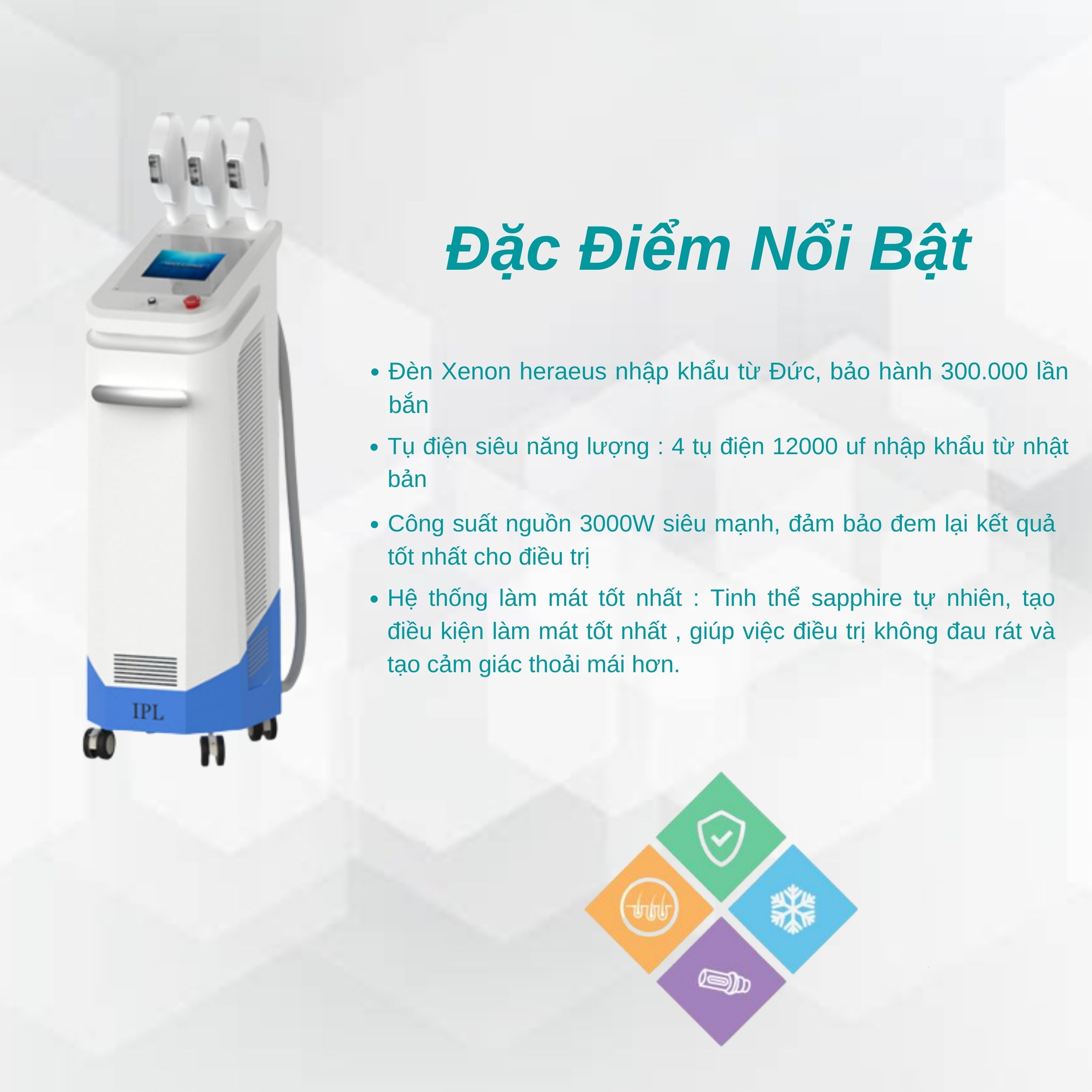 Máy triệt lông 3 tay cầm IPL (NBW-I323)