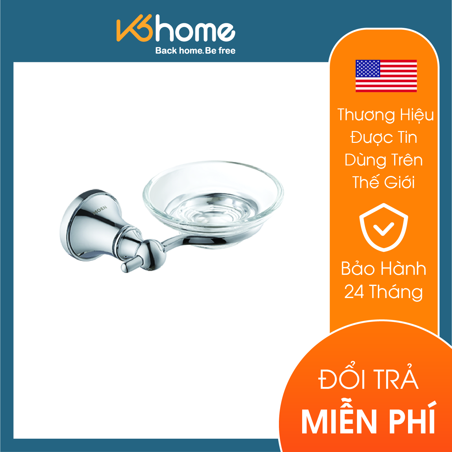 Lô xà bông khay đựng thủy tinh phòng tắm dòng Tyler Moen - 90026