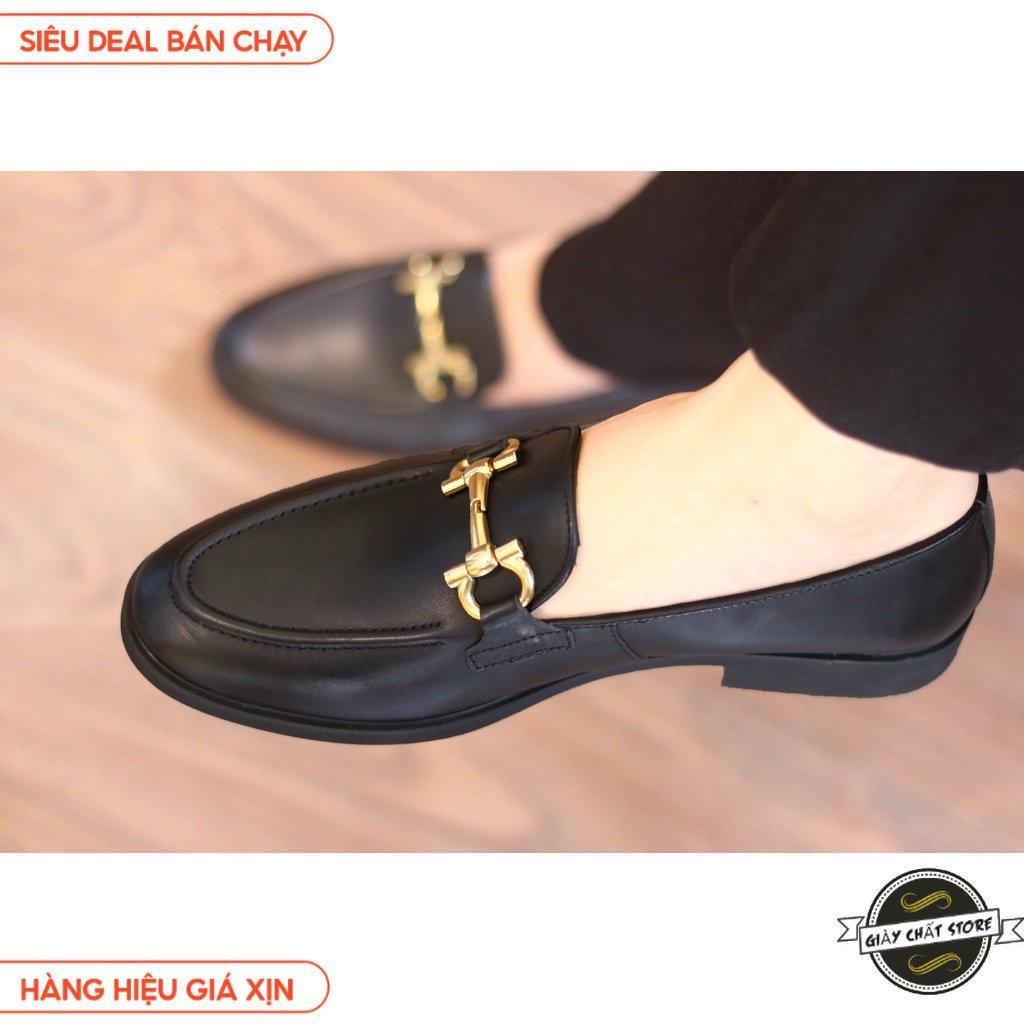 Giày Lười Nam Da Pu Pu Kết Hợp Đai Kim Loại Màu Vàng Sang Chảnh Mã G062