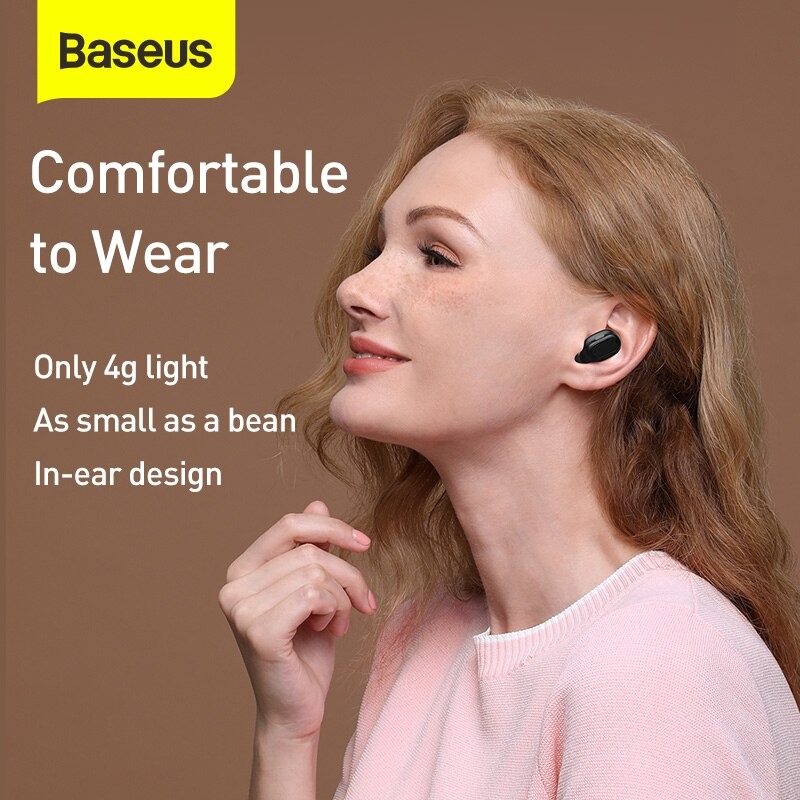 Tai Nghe Nhét Tai Không Dây Baseus Wm01 Plus Bluetooth 5.0 Stereo Mini (Enock True Wireless Earphones) - Hàng Chính Hãng