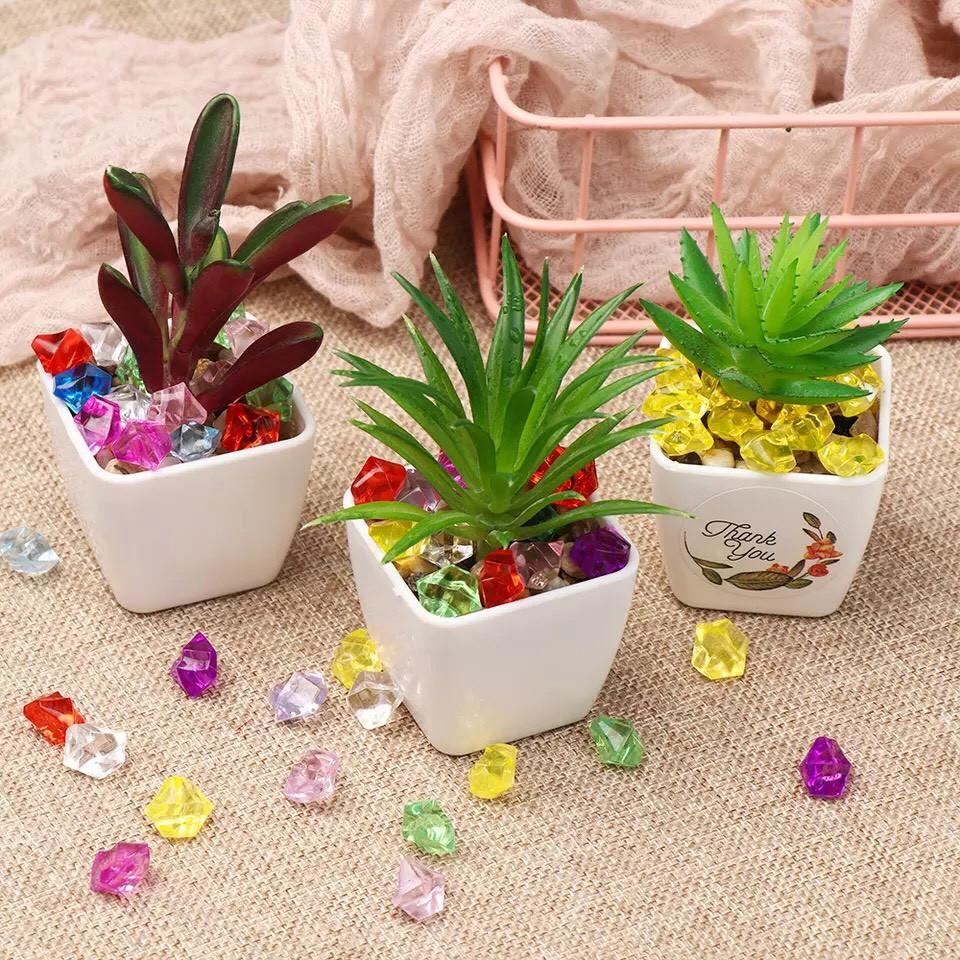 Viên đá pha lê nhiều màu thả bình hoa, trang trí tiểu cảnh, bể cá