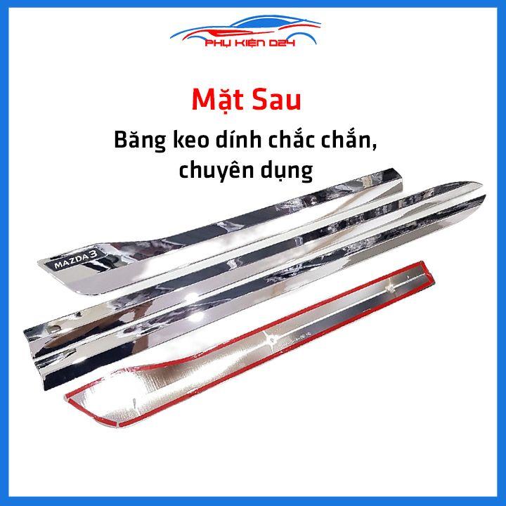 Bộ ốp nẹp sườn Mazda 3 2020-2021-2022 mạ crom bản to trang trí làm đẹp xe