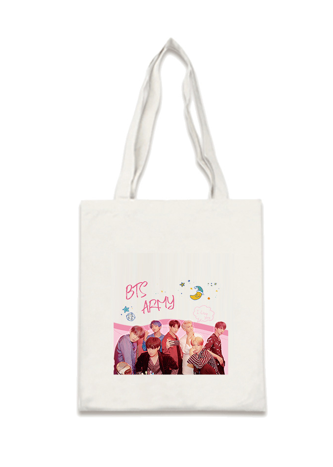 Túi tote vải BTS ARMY in hình nhóm BTS