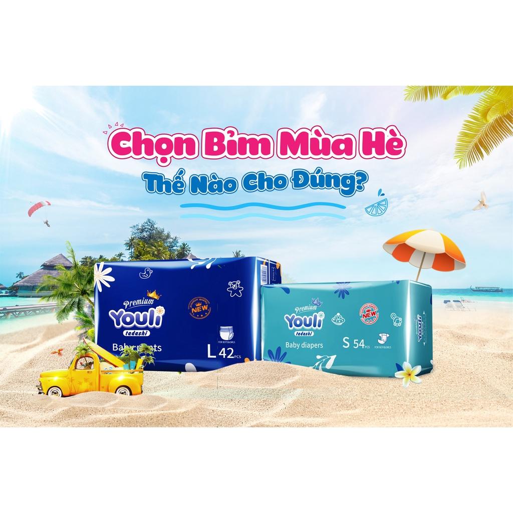 Tã Quần Sơ Sinh YOULI Xanh Size 3XL 68 Miếng Mềm Mại, Mỏng Nhẹ Siêu Thấm Hút, Nội Địa Trung Cho Bé Từ &gt;17kg