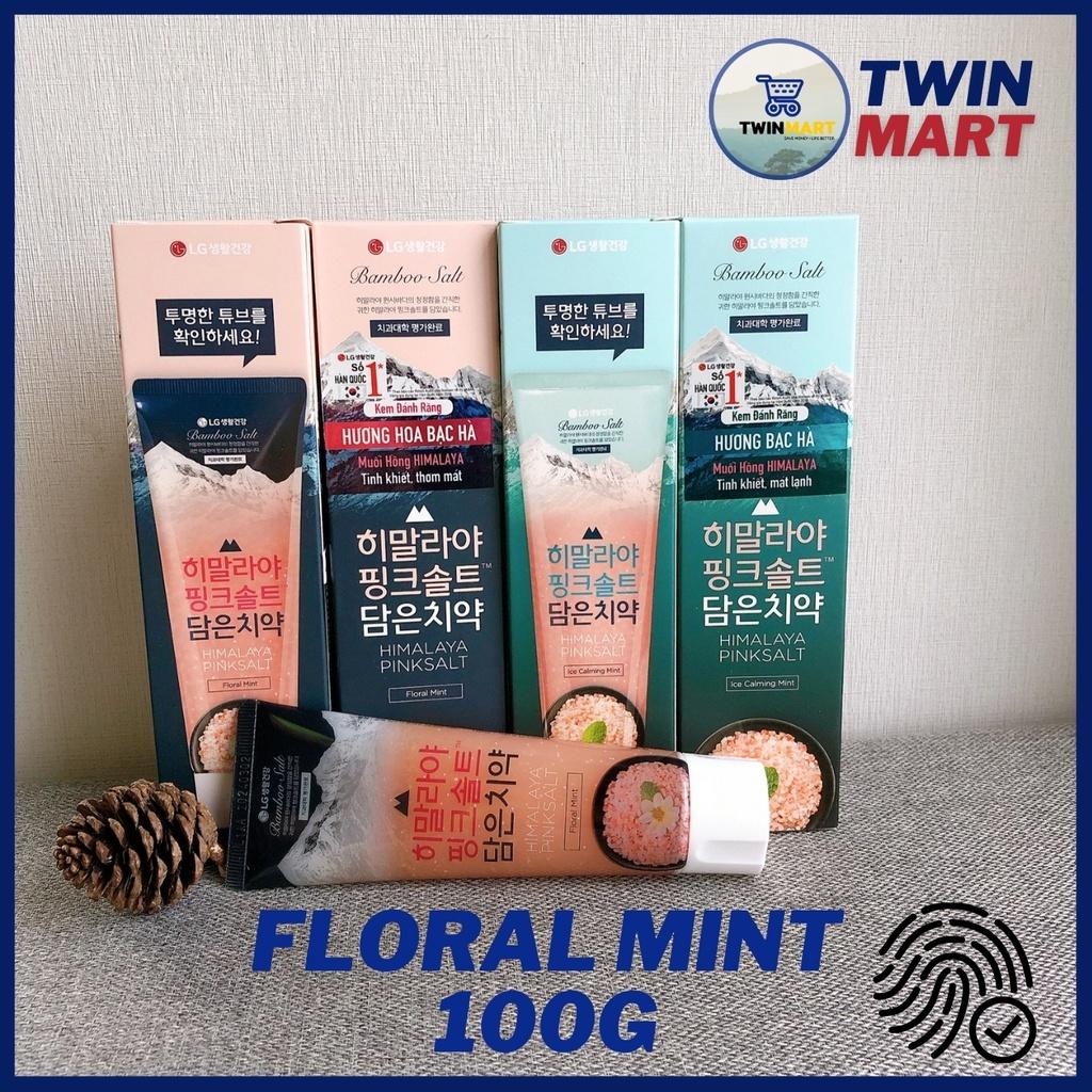 Kem Đánh Răng Muối Hồng Himalaya Pinksalt Floral Mint - Ice Calming Mint - Brightening 100g Hàn Quốc Trắng Răng