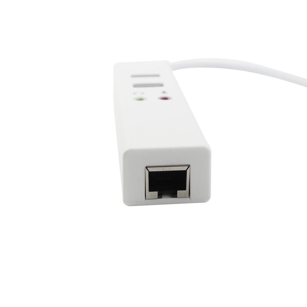 ROGTZ Hub Đa Năng Chia 2 Cổng USB 2.0 + Card Âm Thanh + Lan RJ45 - Hàng Nhập Khẩu