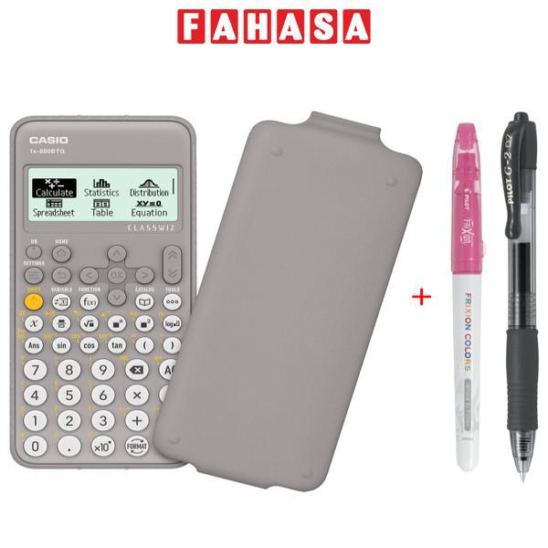 Máy Tính Casio FX-880BTG - Màu Xám + Bút Frixion Colors và G2 (Màu Mực Ngẫu Nhiên)