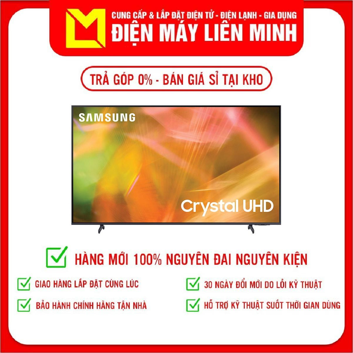 Tivi SAMSUNG UA65AU8000KXXV Smart Tv UHD 4K Tv Android 65 Inch Điều Khiển Bằng Giọng Nói - Hàng Chính Hãng