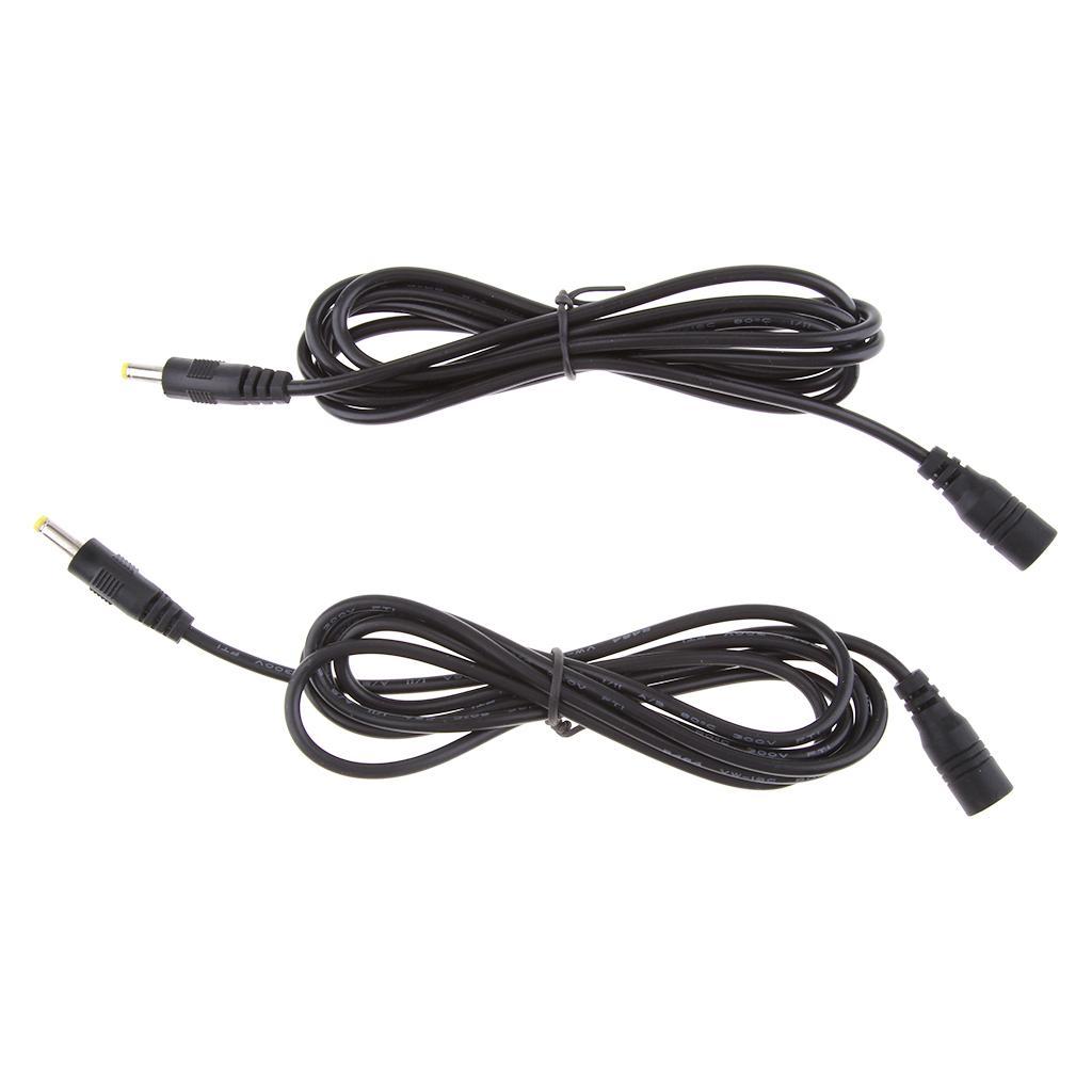 2Pcs DC Power Adapter Cable 4.0x1.7mm Female to Male Plug for CCTV 1.5M