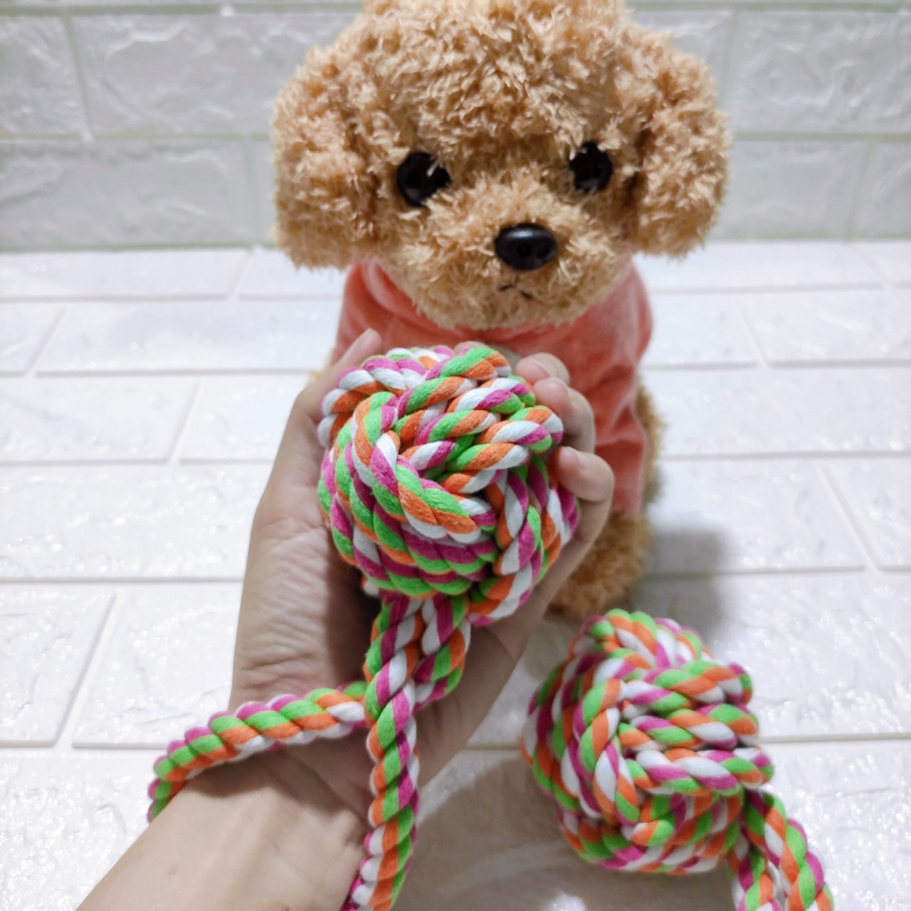 Đồ Chơi Bóng Dây Thừng Cầm Tay Hình Quả Cầu Cho Chó