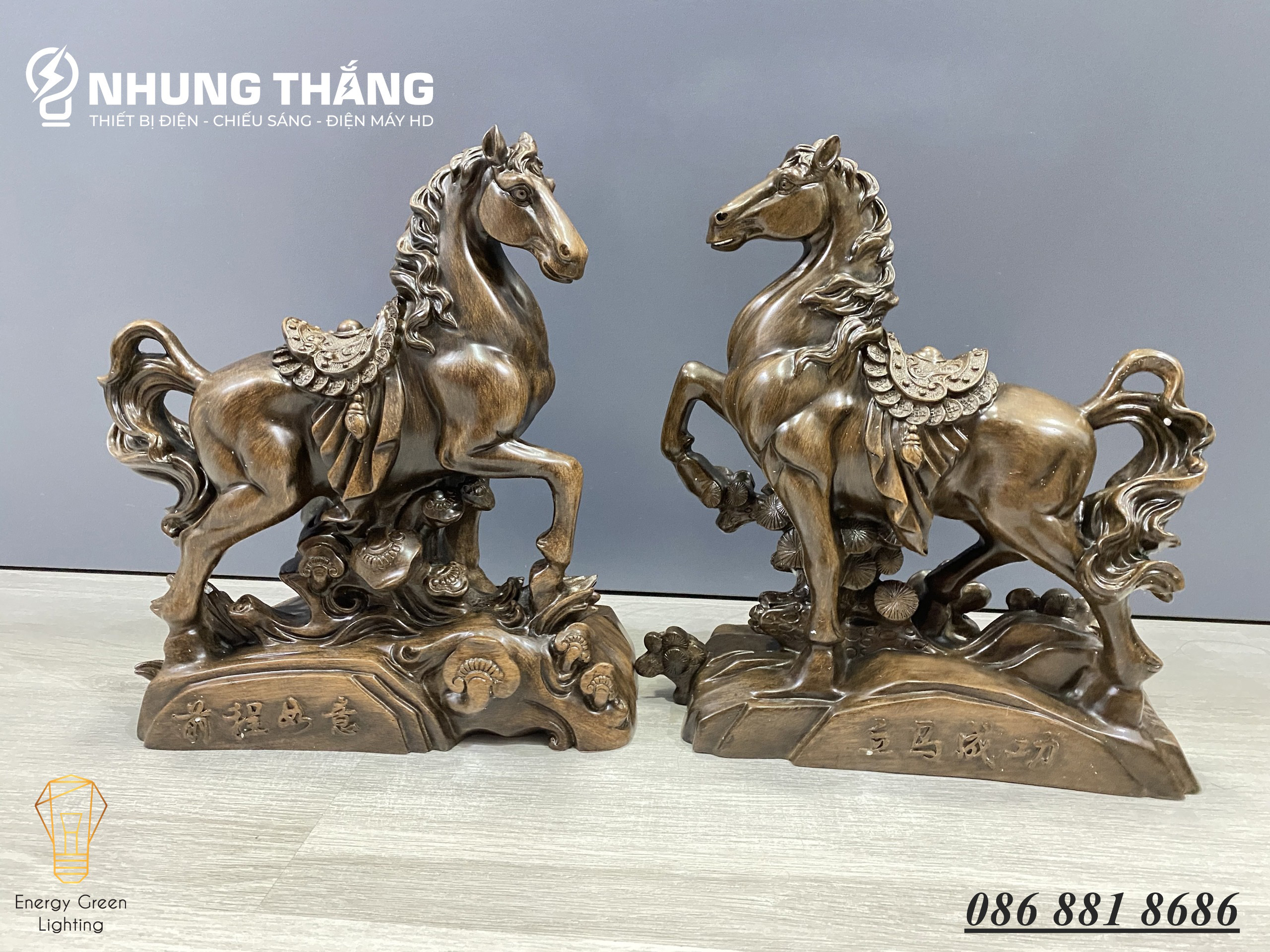 Tượng Song Mã Size To - Đem Lại Tài Lộc , May Mắn , Bình An Và Thành Công - Có Video