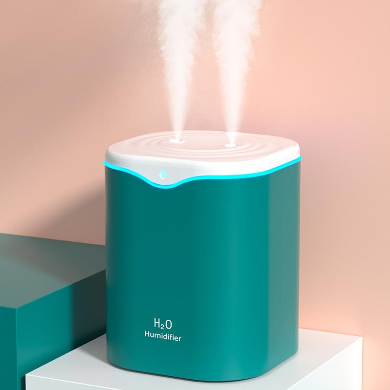 2000ML USB Máy Tạo Độ Ẩm Không Khí Đôi Xịt Cổng Tinh Dầu Khuếch Tán Hương Thơm Mát Phun Sương Tạo Phun Sương Tạo Ẩm Hình Ếch Con Cho Nhà Văn Phòng
