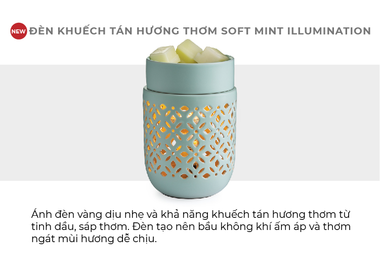 Đèn khuếch tán hương thơm Yankee Candle - Soft Mint Illumination