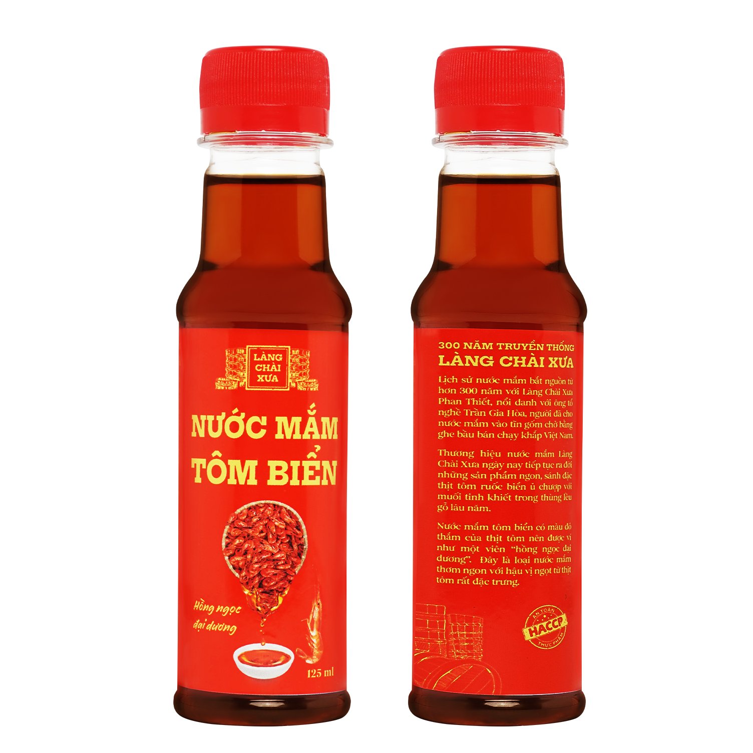 Nước mắm tôm biển Làng Chài Xưa Hồng Ngọc Đại Dương 125ml/chai