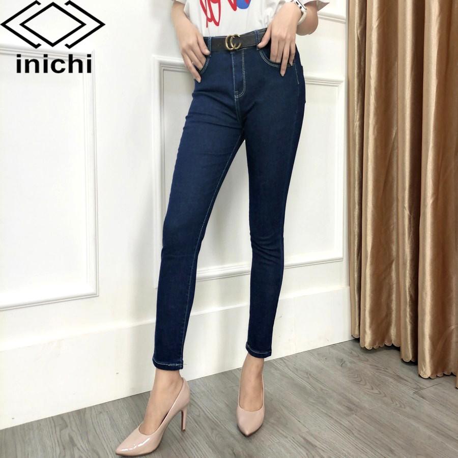 Quần jean nữ INICHI Q697 dài eo cao dáng ôm thiết kế giản dị phong cách hàn quốc quần jean co giản