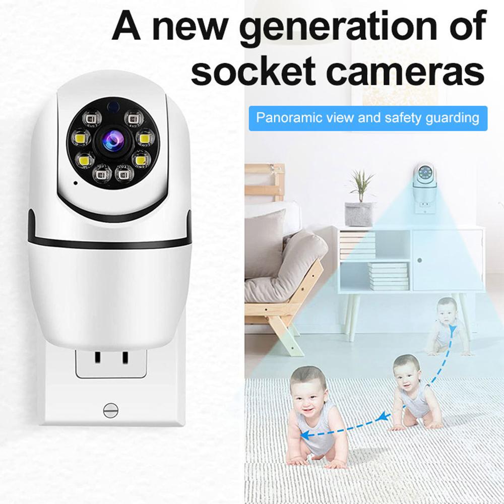 1080P Smart WiFi Camera Wireless Monitor Camera with Plug 360°View Night Vision Two-Way Talk Motion Detection Alarm Reminder Wireless Camera for Home Office Outdoor Indoor