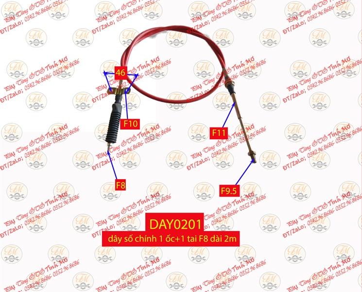 dây số chính 1 ốc+1 tai F8 dài 2m