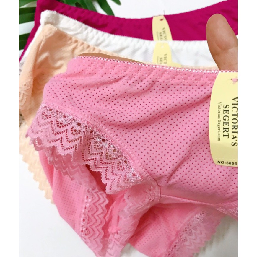 Combo 10 Quần lót nữ su thông hơi viền ren mịn mát - Bơ Chip