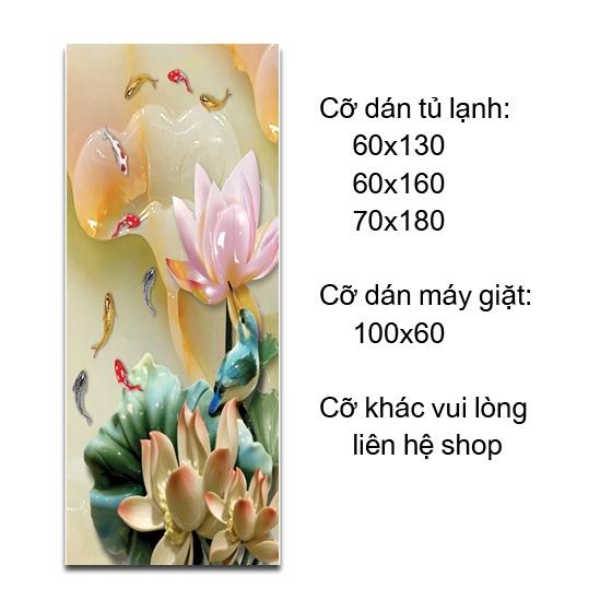 Tranh dán tủ lạnh, máy giặt decal 3D cao cấp - hoa giả ngọc