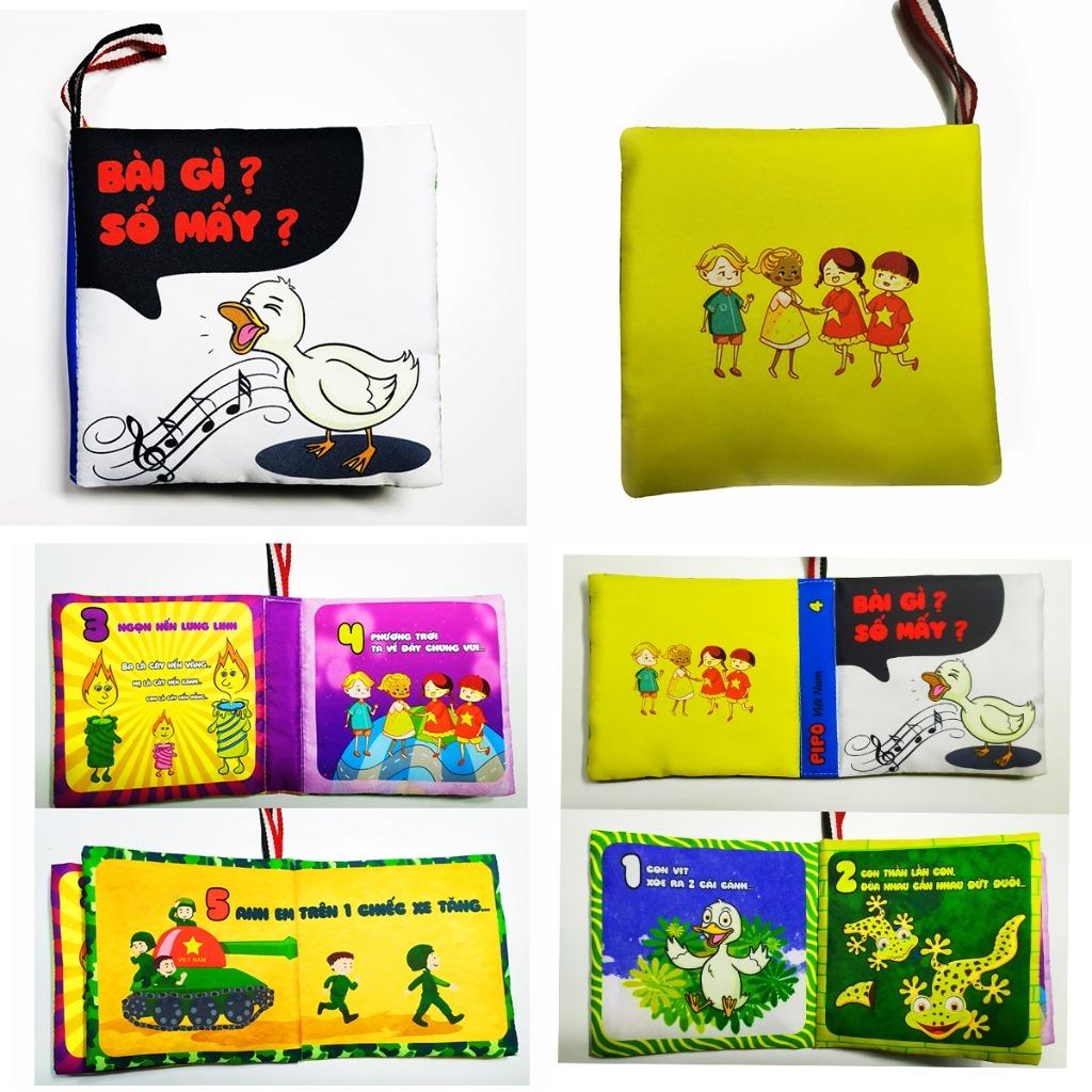 Bộ 6 sách vải song ngữ VIỆT - ANH kích thích thị giác cho bé sơ sinh