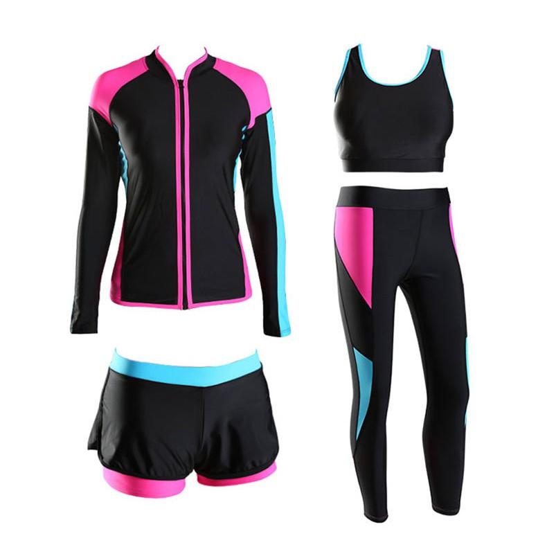 Set Đồ Bơi 4 Món Phong Cách Thể Thao Năng Động Cho Nữ