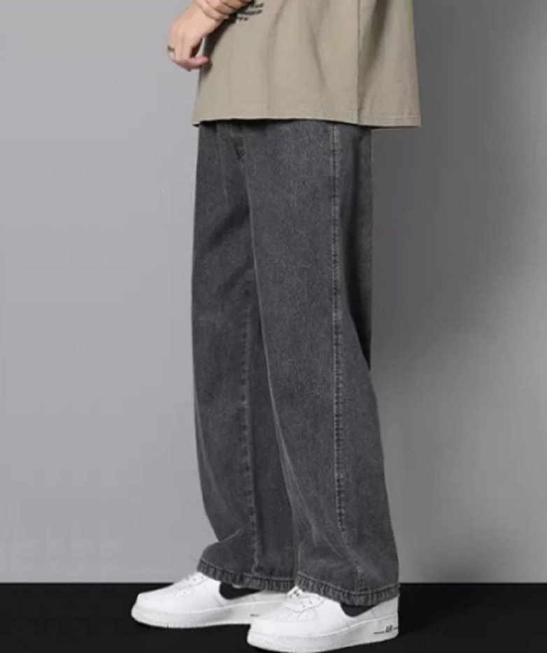 Quần nam jean trắng CẠP CAO ống suông rộng , quần baggy nam xám đen chất vải bò cao cấp xu hướng 2023