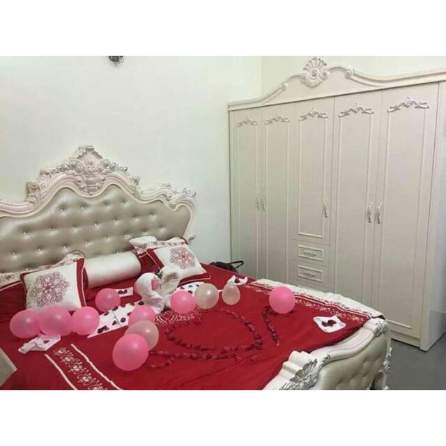 Combo bộ giường+tủ áo+ bàn phấn + táp tân cổ điển