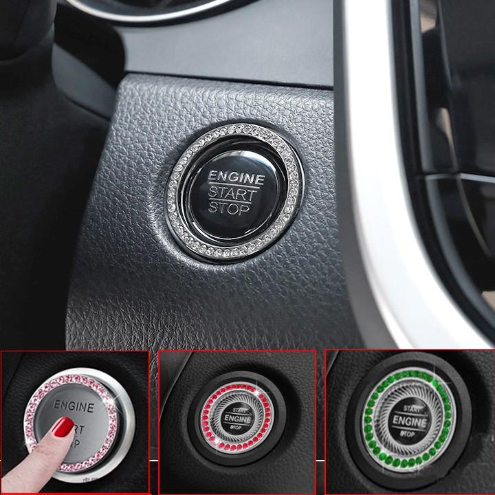 Vòng Đính Đá Trang Trí Nút Khởi Động Start Stop Ổ Khóa Xe Ô Tô - VOL