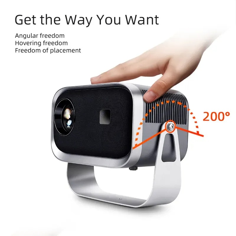 Máy chiếu android có điều khiển cử chỉ và giọng nói tiếng việt, Bluetooth, loa, kết nối màng hình điện thoại, Wifi kép 2 băng tần, cài sẵn ứng dụng tivi truyền hình cáp bóng đá và phim HD miễn phí vĩnh viễn - Hàng Nhập Khẩu