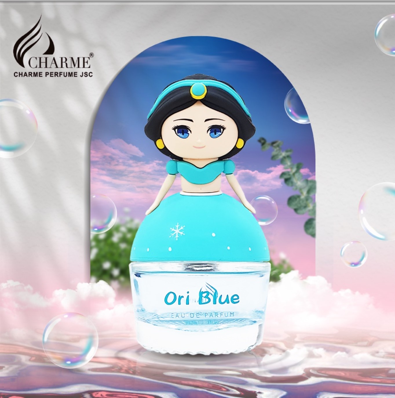 Nước hoa trẻ em, Charme Ori Blue, cho bé gái, nhóm hương hoa cỏ và trái cây, nhẹ nhàng, năng động, 30ml