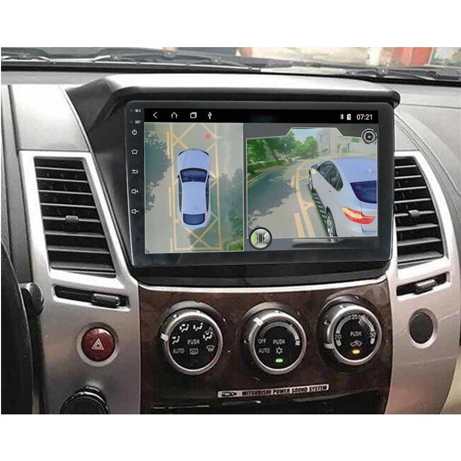 Mặt dưỡng kèm dây nguồn lắp màn hình android cho xe MITSUBISHI TRITON PAJERO
