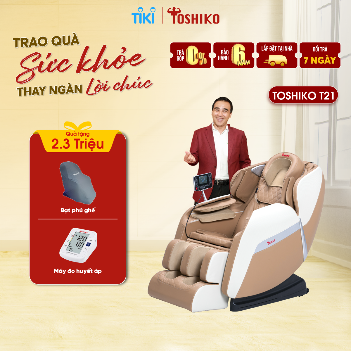 Ghế massage toàn thân Toshiko T21 giúp thư giãn và hỗ trợ giảm đau xương khớp hiệu quả