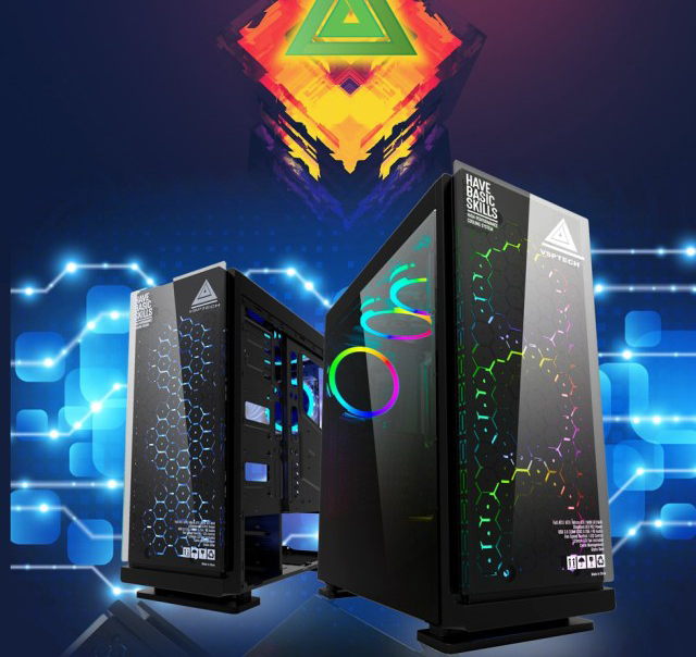 Thùng Máy Tính Case VSP Gaming FA-403 Kính Cường Lực - Hàng nhập khẩu