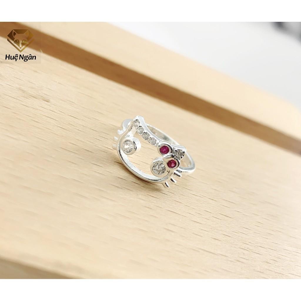 Nhẫn bạc Ý 925 Huệ Ngân - Mèo KITTY RYR140071