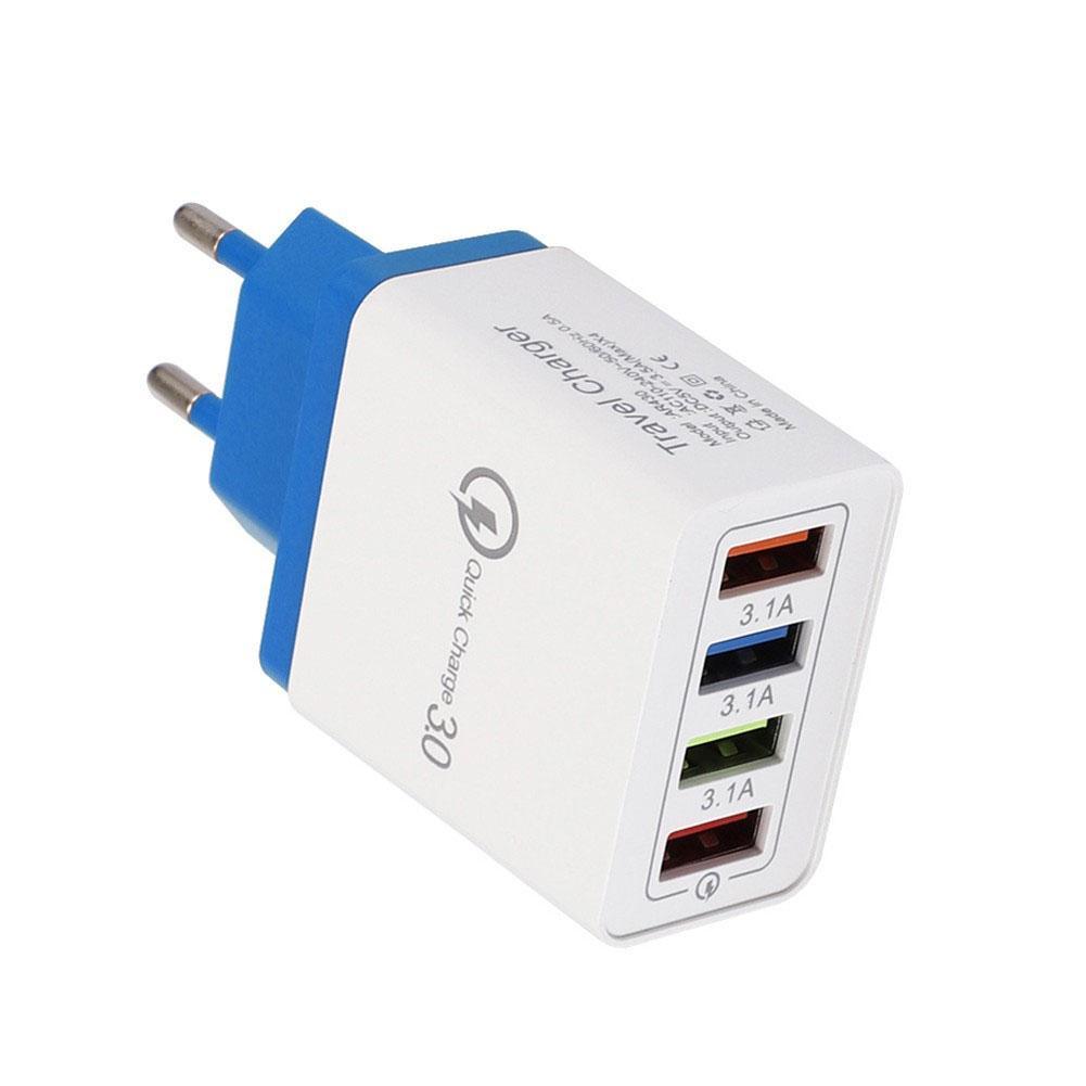 Củ sạc nhanh iphone, android, củ sạc nhanh qc3.0 Cổng USB 2.1A Chân cắm tiêu chuẩn EU
