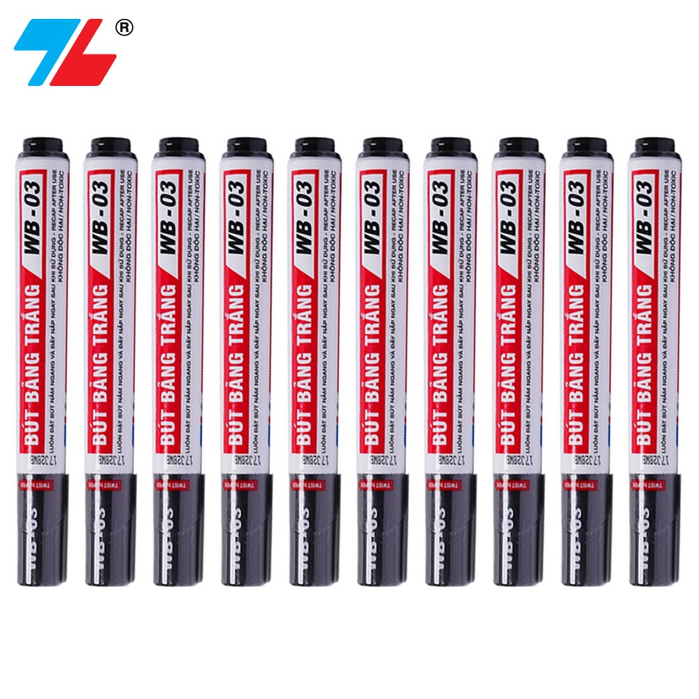 Hộp 10 cây bút lông bảng to Thiên Long; WB-03 mực đen